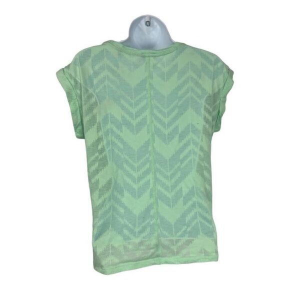 Express Womens Mint Green Chevron Pattern Top Size XS Cotton/Polyester - Picture 4 of 6